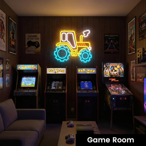 Generic Dimmable Tractor Neon Sign Wall Decor, Cartoon Farm LED Wall Light, USB Powered Neon Lamp, Boys Bedroom