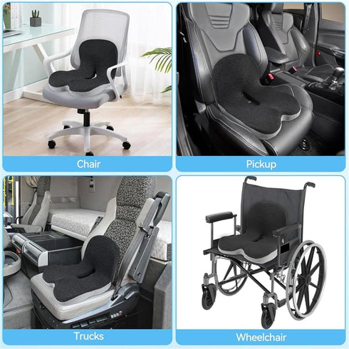 Generic Orthopedic Memory Foam Car Seat Pad for Soft Support, Office Chair Seat Cushion