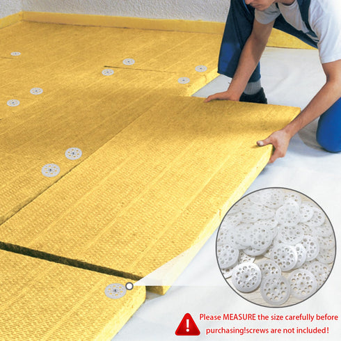 600 Pcs 45 mm White Plastic Washer, Foam Board Fasteners and Load Spreading Polypropylene Washers for Fixing Rigid Foam