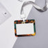 XBubupX Owl Vintage Glasses Perched On A Bar Cart Sliding Id Badge Holder Hard Plastic Work Card Case Name Tag