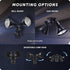 17000140 180-Degree 240 Globe Electric W Twin Head Black Hardwired Motion Sensor Security Flood Light with MotionBright
