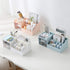 Vanity Makeup Organizer, Cosmetic Storage Box for Office Supplies, Mini Desk Storage for Bathroom or Dresser (Blue)