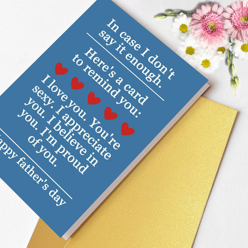 CTVSPC Sweet Fathers Day Card for Husband Boyfriend Fiance, Happy Father's Day Cards&Gifts from Wife Girlfriend