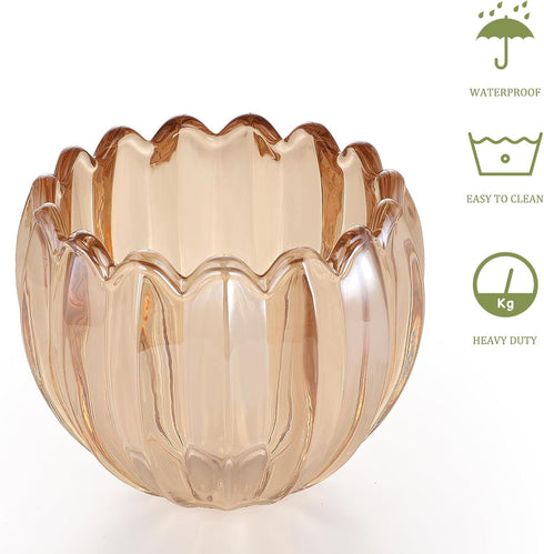 5" 4.25" 1 Pack Shenmoyl Tulip Lamp Shades Replacement, Dia. * H Amber Glass Sconce Shade Heavy and Thick for Wall