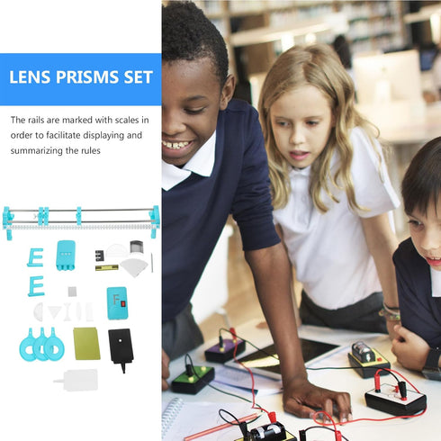 8 Optical Physics Experiment Kit for Middle School, Light Refraction and Imaging Equipment with Convex Lens and Optical