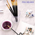 Clear Acrylic Desk Organizer Set - 9 Pack Pen Pencil Holder, Round Makeup Brush and Stationery Storage Container