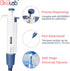Single-Channel Micropipette, 1000-5000µl, Manual Adjustable Mechanical Pipette, High-Accurate, Autoclavable