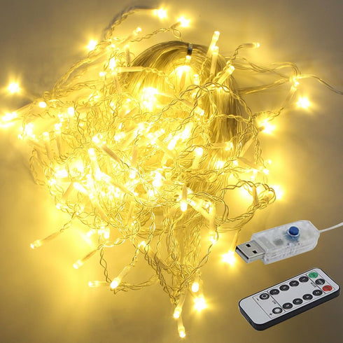 Zenlrs 33FT 240 40 24in 8 Christmas Icicle String Lights LEDs Strips Each Short Curtain Fairy Hanging Ceiling