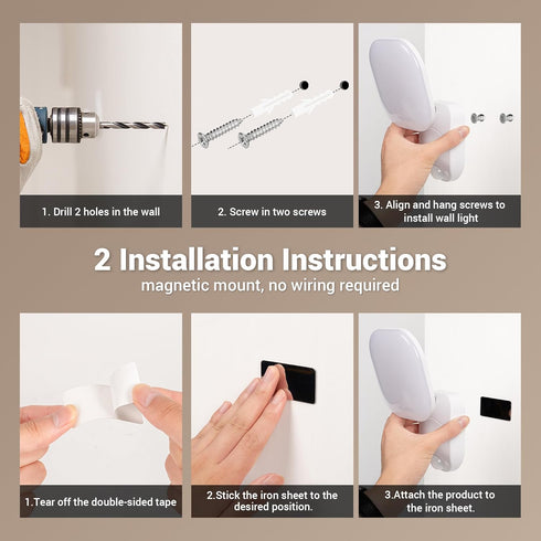Closet 3Color Dimmable Closet Lights Battery Operated, Rechargeable Wall Lights, Motion Sensor Light Indoor LED Lamp
