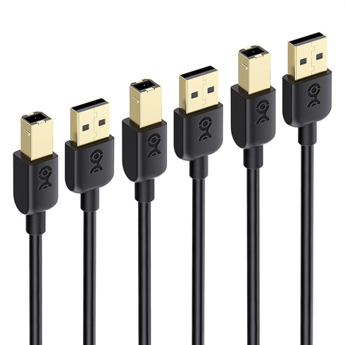 Cable Matters Short 3-Pack USB Printer Cable - 3ft, USB A to