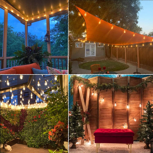 10 Pack LED Edison Light Bulbs, 0.6 Watt Shatterproof Dimmable, ST40 E17 Clear Plastic for Outdoor String Lights