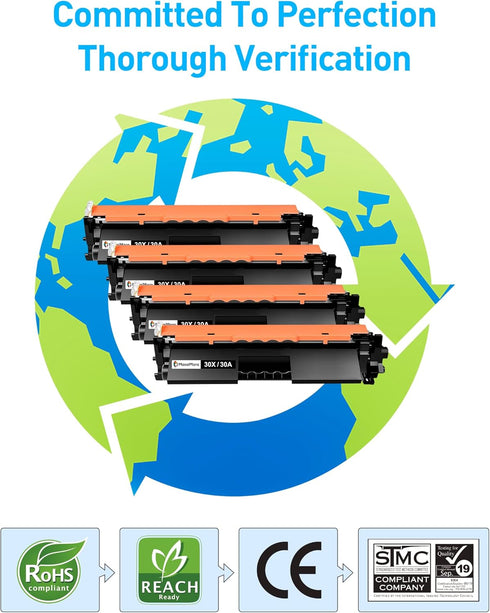 MasaiMara Compatible Toner Cartridge Replacement for HP 30X 30A for Laserjet Pro M203 Series Printer, 4 Black