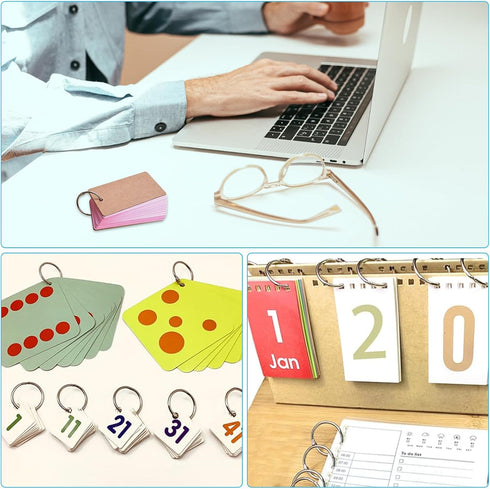 whpqhw 16PCS Rings,1 Inch Book Binder Metal Loose Leaf Rings for Flash Cards, Index Cards, Recipe Books and Key Chains