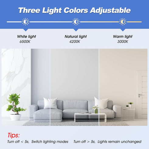 5.3 Inch 15W Dimmable 3CCT 3000K 4200K 6500K Ceiling Fan LED Light Replacement, Ceiling Fan Light Kit, Ceiling Light