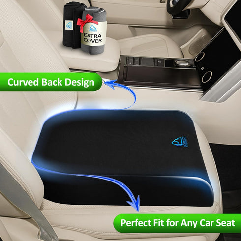 PRIMART Tailbone Memory Foam Seat Cushion, Ergonomic Office Chair Cushion for Back, Coccyx, Sciatica & Pain Relief