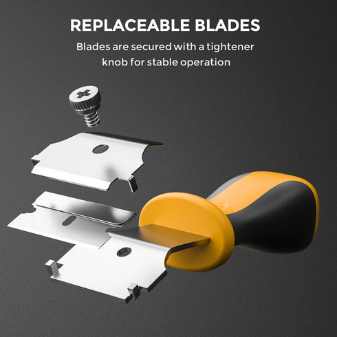 Nicpro 2 PCS Multi-Purpose Razor Blades Scraper Set with 20 Blades, Adjustable Handle for Cleaning Glass and Paint