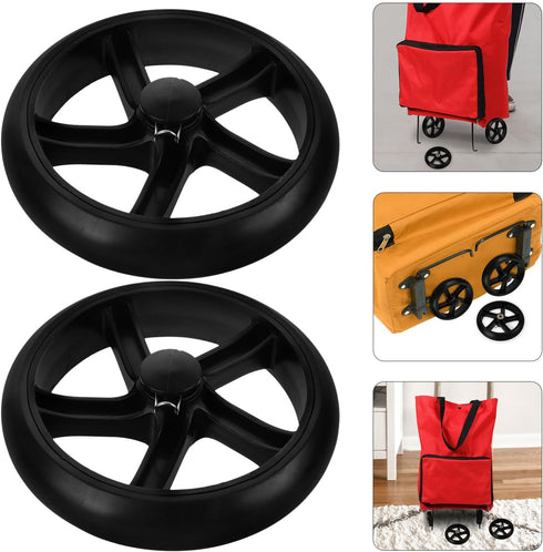 2pcs Holibanna Laundry Cart Wheels Replacement Rolling Cart Wheel Easy to Install Wear-resistant Design