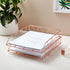 Paper Junkie 2 Pack Metal Rose Gold Desk Organizer, Letter, File, and Document Holder (10 x 12 in)