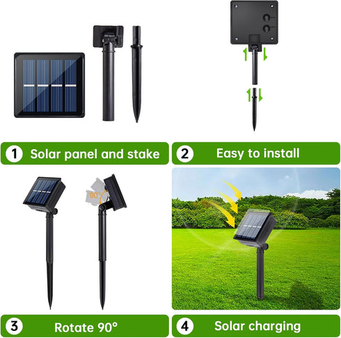 Solar LED Strip Lights Outdoor - 19.6FT 180 LED White Solar Powered Rope for Garden, Pool, Christmas