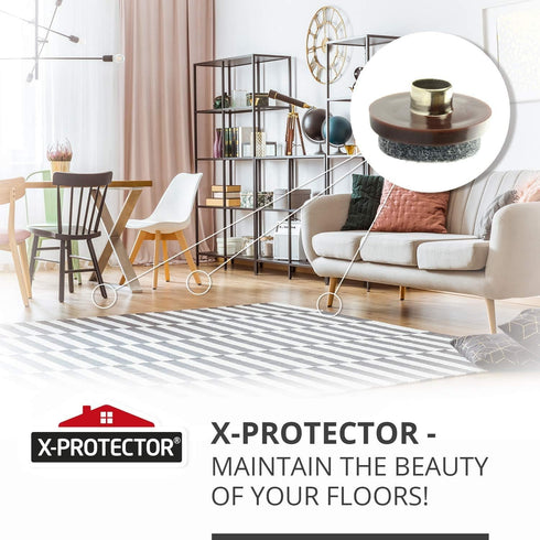 X-Protector Nail On Felt Pads - 48 Heavy Duty Furniture Pads, 1" Chair Felts for Floor Protection, Best for Hardwood