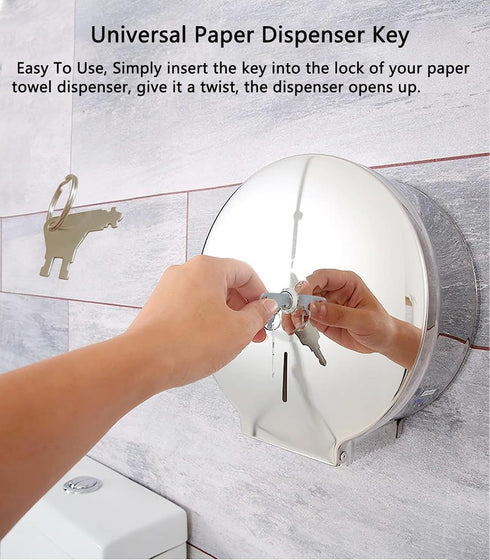 dispensers.Pack 5 Paper Towel Dispenser Key and Universal Dispenser Key are for Various Toilet Paper