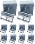 QWORK Microscope Slides Staining Jar and Rack, 10 Pack, 24-Slots, Grey