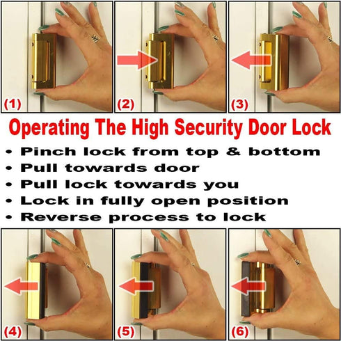 10827 3 Pack) Prime-Line U Door Reinforcement Lock Add Extra, High Security to your Home and Prevent Unauthorized Entry