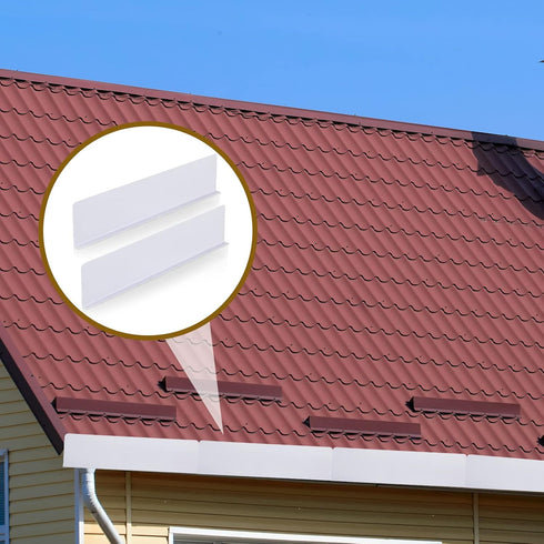 4 Pcs Gutter Valley Splash Guards with 40 Screws, Downspout Diverter for White Roofing, Residential Flat Shingle