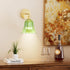 merloly 10000mAh Large Battery Operated Wall Sconce with Green Tulip Glass Lampshade Wireless Sconces Rechargeable