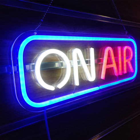 Dimmable 16''X6'' Ajoyferris On Air Neon Sign for Wall Decor Recording Neon Lights Live Streaming Led Sign On Air Light