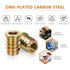 M8-1.25 x 15mm Threaded Insert for Wood Furniture, Zinc Plated Carbon Steel, 50 PCS with Hex Spanner