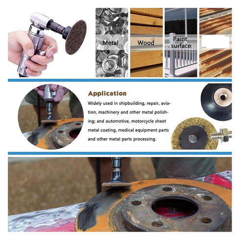 Zorlun 1/2/3 Inch With1 Holder(1inch 25pcs) Abrasive Disc Sanding Roll Lock Surface Conditioning Discs R-Type Quick