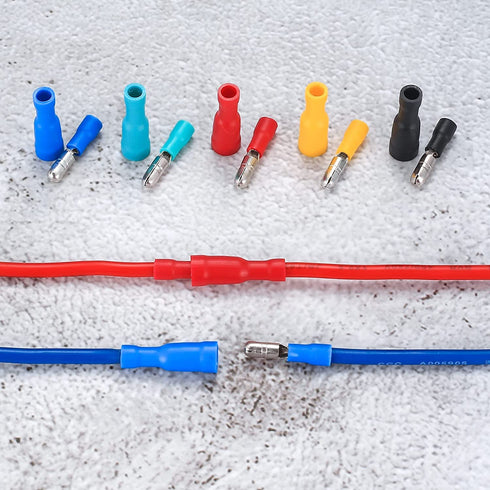 100 Pcs Bullet Connectors Kit, Insulated Female and Male Bullet Crimp Automotive Wire Connectors