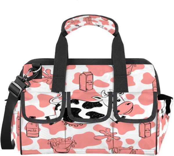 Mularoka Milk Cow Tattoo Tool Bag Multi Pockets Wide Mouth Tool Pouch For