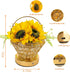 3-Color 3D-Printed Dimmable Pearl Sunflower Lamp Cordless USB-Rechargeable LED Night Light with Touch Control, Flower