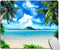 Beach Mouse Pad, Tropical Palm Trees and Seawater Island Landscape, Non-Slip Rubber for Office Home Laptop