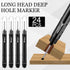 MotiMind 24 Pcs Deep Hole Marker Bulk Long Nib Marker Long Head Waterproof Multi-purpose Deep Reach for Carpenter
