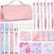 Crtiin 74 Pcs Kawaii Cherry Blossom Stationery Set, Mechanical Pencil, Cherry Erasers, Pencil Refill for School Office