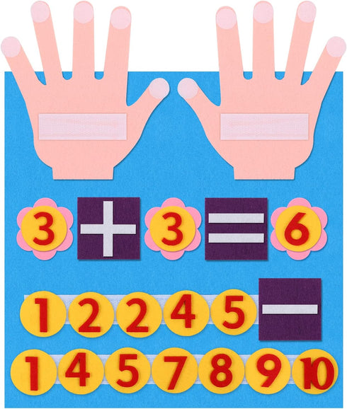 BENOSPACE Felt Board Finger Numbers Counting Toy Educational Learning Supplies Addition Subtraction Manipulatives