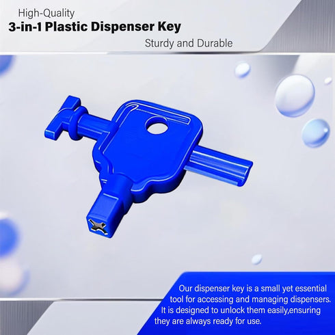 3-in-1 Dispensers.Blue,Pack 1 Plastic Dispenser Key Suitable for Toilet Paper Dispensers,Paper Towel Dispensers