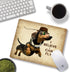 Custom Mouse Pad - Funny Sausage Dog Cute Flying Dachshund with Glasses Design Art and Joking Quotes Mousepad