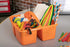 Teacher Created Resources Orange Portable Plastic Storage Caddy 6-Pack, 3 Compartment for Classrooms and Office