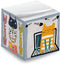 Whimsical Cats Sticky Note Cube, 600 Sheets, 2.75" Memo Block Printed on 4 Sides, Different Feline Design On Each Side