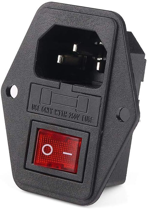 HiLetgo 3pcs AC 250V 15A Power Socket | 3 Terminal with Fuse Holder Case and ON/OFF Switch