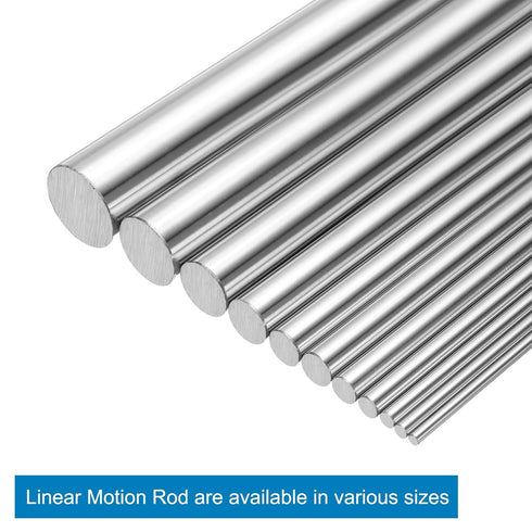 uxcell 2 Pcs Linear Motion Rod Shaft Guide 8mm x 100mm, Case Hardened Steel Chrome Plated