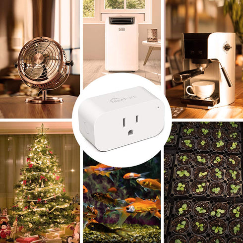 TREATLIFE Smart Plug, 2.4GHz 15 Amp Wifi Outlet with Child Lock, Compatible with Alexa and Google Assistant, 1 Pack