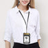 ELV Black Badge Holder with Zipper, PU Leather ID Wallet, 5 Card Slots, RFID Pocket & 20" Neck Lanyard Strap for ID
