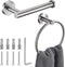 Brushed Nickel Toilet Paper Holder and Hand Towel Ring Set - 2 Pieces Bathroom Hardware Accessories
