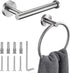 Brushed Nickel Toilet Paper Holder and Hand Towel Ring Set - 2 Pieces Bathroom Hardware Accessories