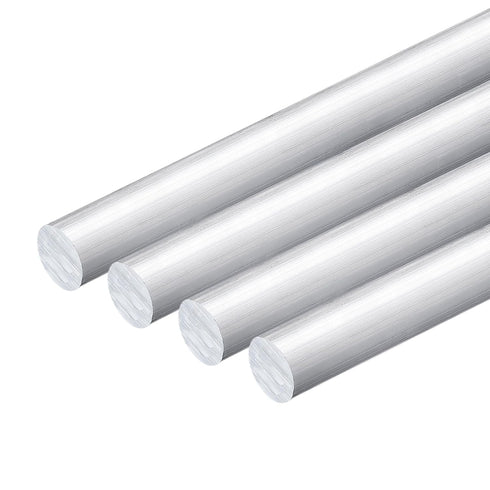 uxcell 4Pcs 3/4"(19mm) Dia Round Aluminum Rod, 13"(330mm) Long Solid Lathe Bar Stock for Industry DIY Crafts